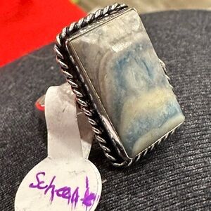 Artisan Sterling Silver and Blue Stone Ring